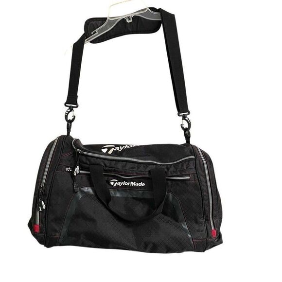 TaylorMade Golf Performance Weekend Travel Duffel Tote Bag Black Crossbody HTF - Picture 3 of 14
